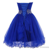 Cheap Homecoing Short Homecoing Sweetheart Royal Blue Homecoing Beading Homecoing Royal Blue Semi Formal Prom Dresses